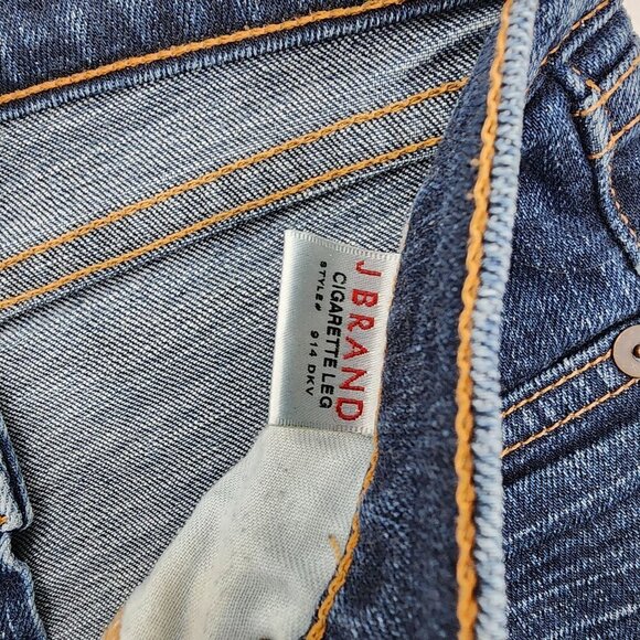 J Brand Cigarette‎ Leg Straight Jeans Women's Size 27 Blue Long Inseam - Picture 6 of 11